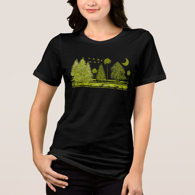 Grungad Gräs Måne - T-shirt I Triblend-tyg (Framsida)