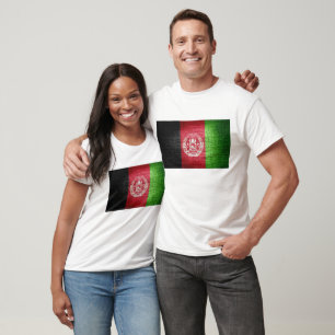 Grunge Afghanistan Flagga T-shirt