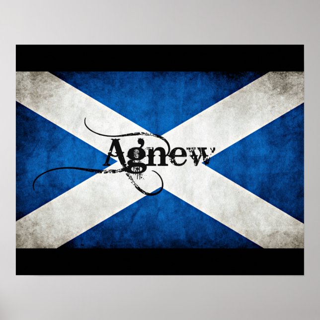 Grunge Agnew Scotland-Flagga Poster (Framsidan)