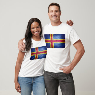 Grunge Ålands flagga Tee Shirt