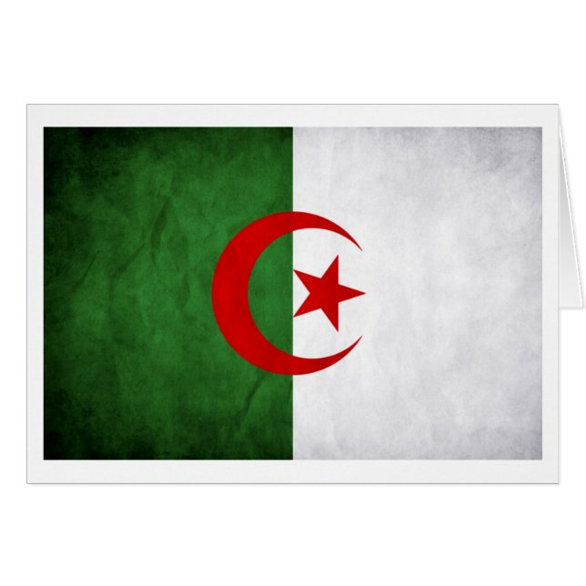 Grunge Algeriet Flagga Hälsningskort (Framsidan Horizontal)