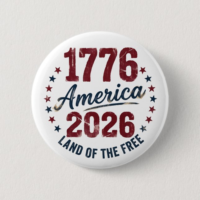 Grunge America 1776 - 2026 De frias land knapp (Framsida)
