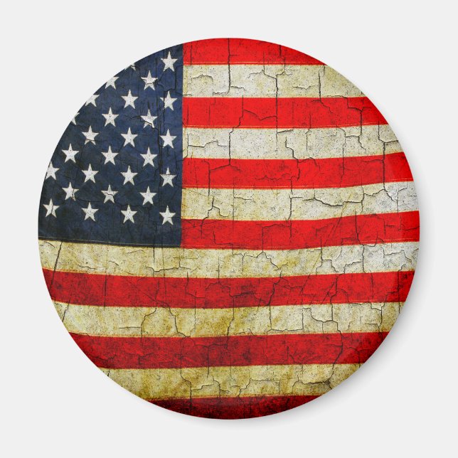 Grunge America flagga Magnet (Framsidan)