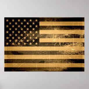 Grunge American Flagga 3 Poster