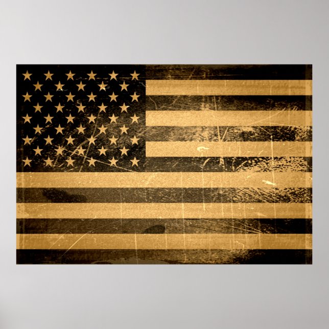 Grunge American Flagga 3 Poster (Framsidan)