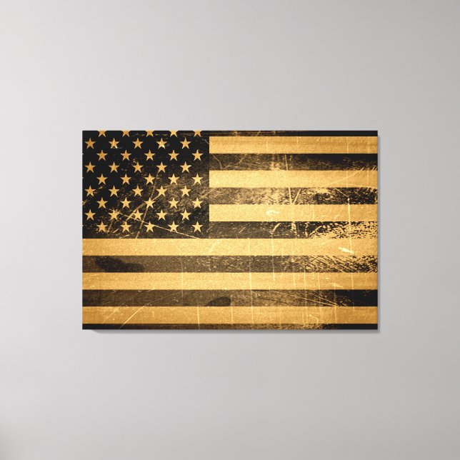Grunge American Flagga 4 Canvastryck (Framsida)