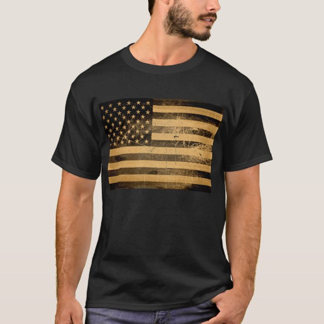 Grunge American flagga 4 T-shirt (Framsida)