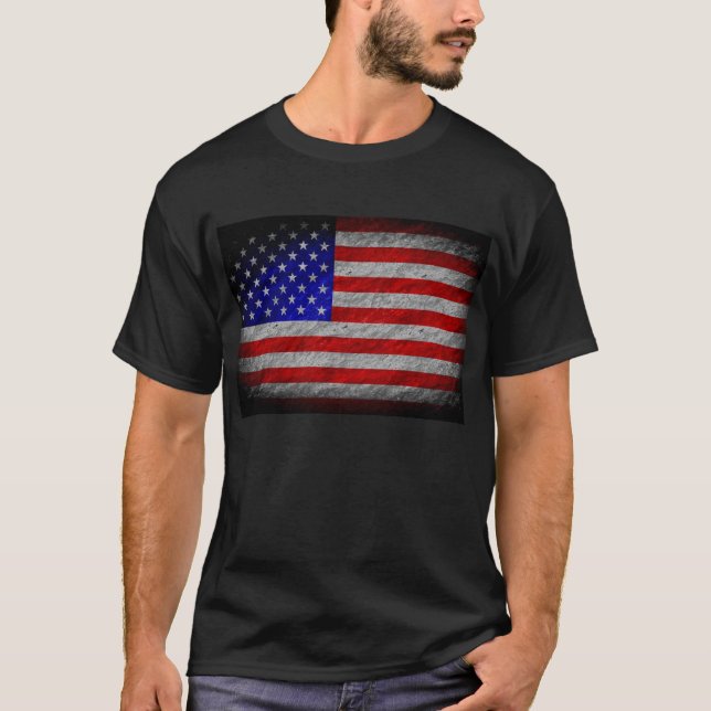 Grunge American flagga 5 Tee (Framsida)