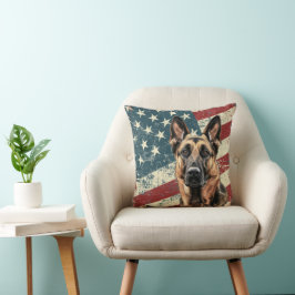 Grunge American Flagga belinois Hund Kudde
