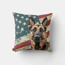 Grunge American Flagga belinois Hund Kudde