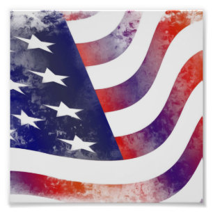 Grunge American Flagga Fototryck