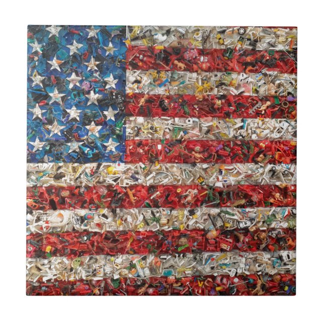 grunge american flagga kakelplatta (Framsidan)