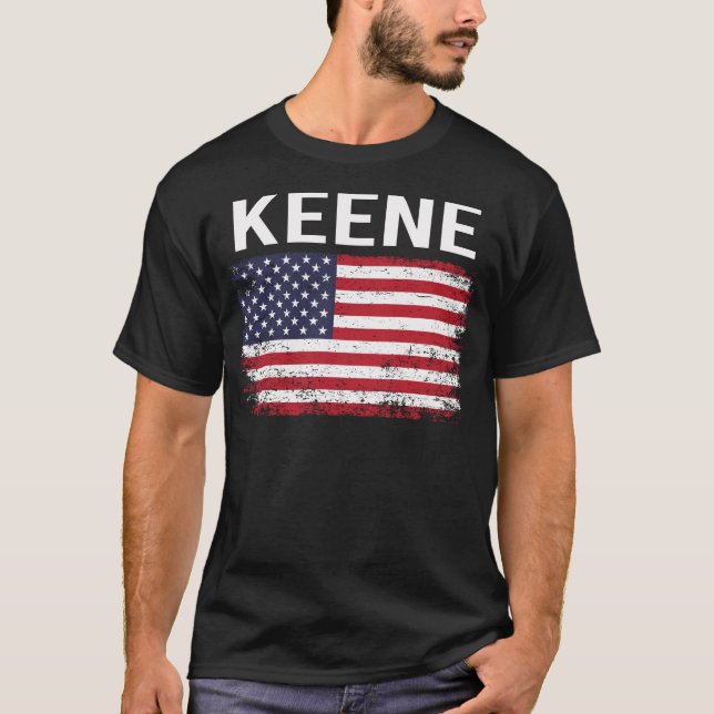 Grunge American Flagga Keene T Shirt (Framsida)
