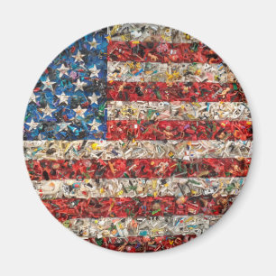grunge american flagga magnet