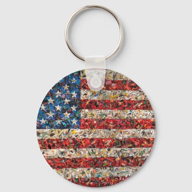 grunge american flagga nyckelring (Framsida)