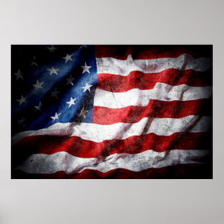 Grunge American flagga Poster
