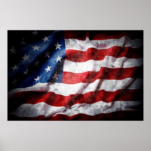 Grunge American flagga Poster (Framsidan)
