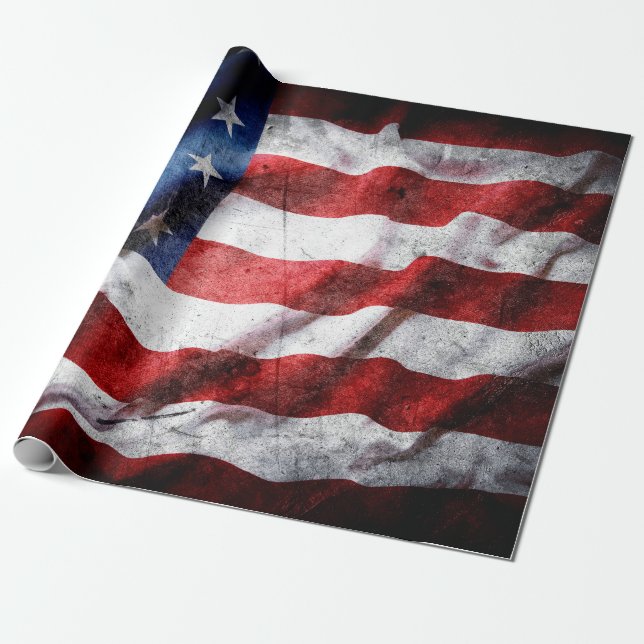 Grunge American flagga Presentpapper (Utrullad)