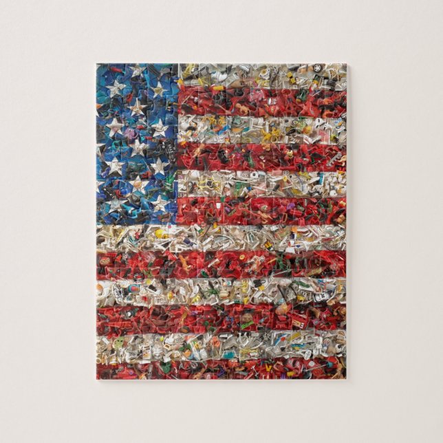 grunge american flagga pussel (Vertikal)