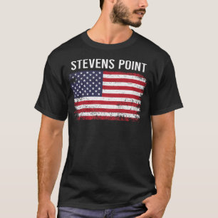 Grunge American Flagga Stevens Point T Shirt