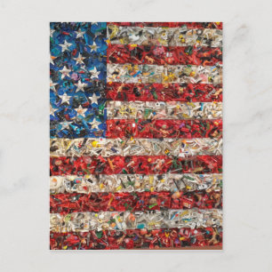 grunge american flagga vykort