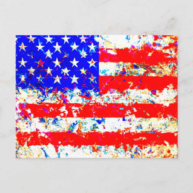 Grunge American Flagga Vykort (Framsida)