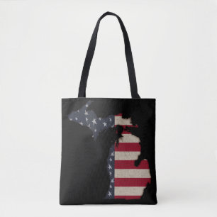 Grunge Americana Michigan Du anpassar Tygkasse