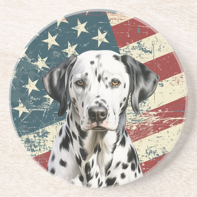 Grunge amerikansk flag dalmatiner hund underlägg (Framsidan)
