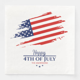 Grunge amerikansk flagga Glad 4:e juli ID1104 Pappersservett