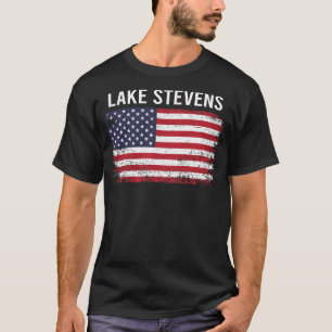 Grunge amerikansk flagga Lake Stevens T Shirt