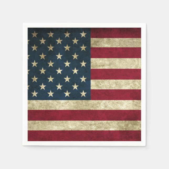 Grunge amerikansk flagga pappersservett (Framsidan)