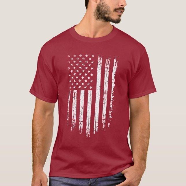 Grunge amerikansk flagga t shirt (Framsida)
