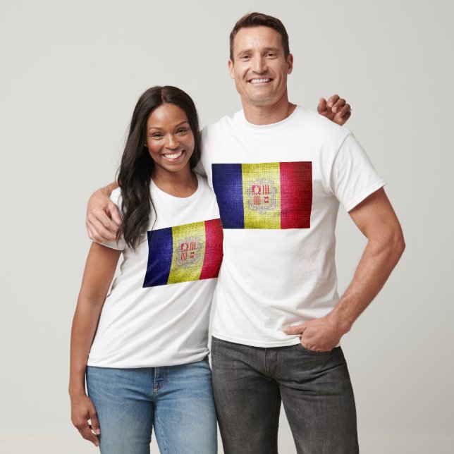 Grunge Andorra Flagga Tröja (Unisex)