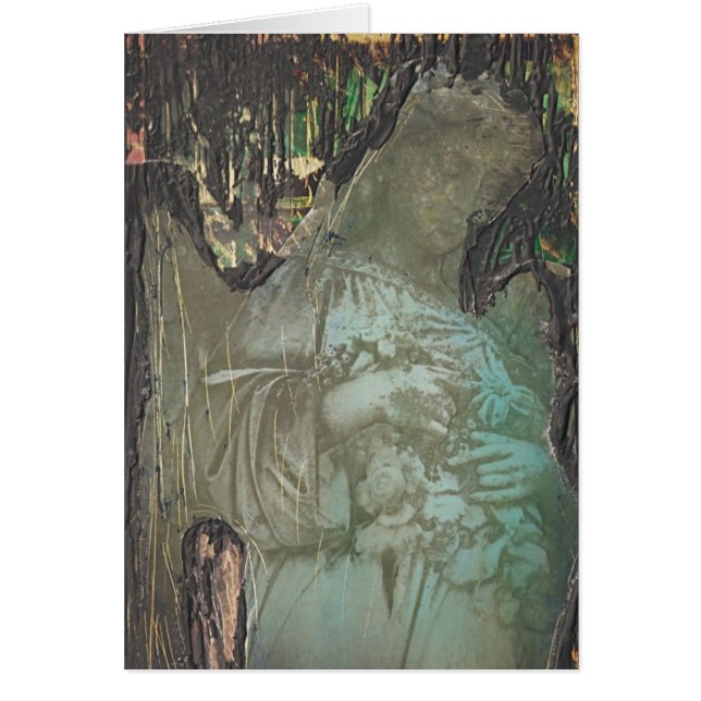 Grunge Angel Mixed Media Hälsningskort (Framsidan)
