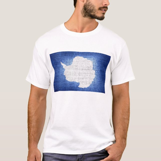 Grunge Antarctica flagga Tee Shirt (Framsida)