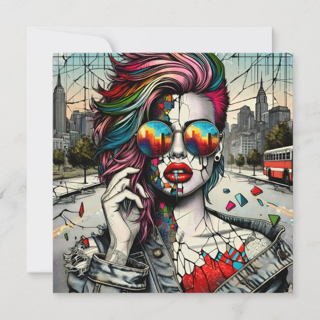 Grunge Art | Abstrakten Fractued Woman (Framsida)