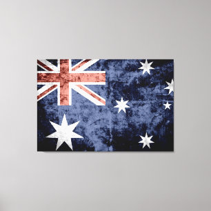 Grunge Australia Flagga 2 Canvastryck