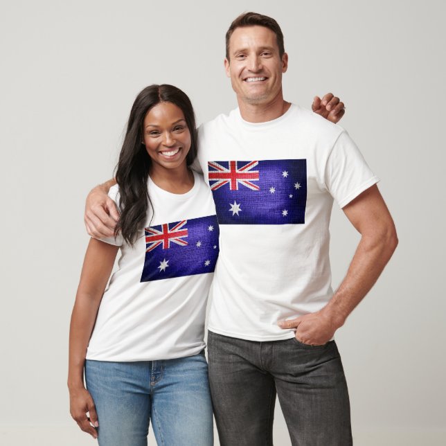 Grunge australiensisk flagga t-shirt (Unisex)