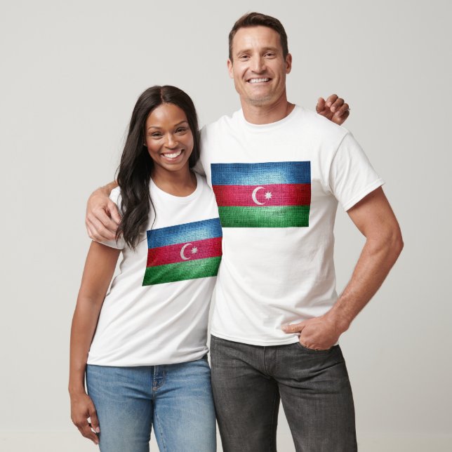 Grunge Azerbajdzjan flagga T Shirt (Unisex)
