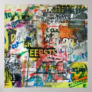 Grunge Background med Old Torn Postersposter,back Poster