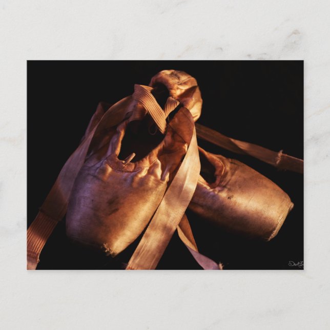 Grunge Ballet Pointe Shoes vycard Vykort (Framsida)