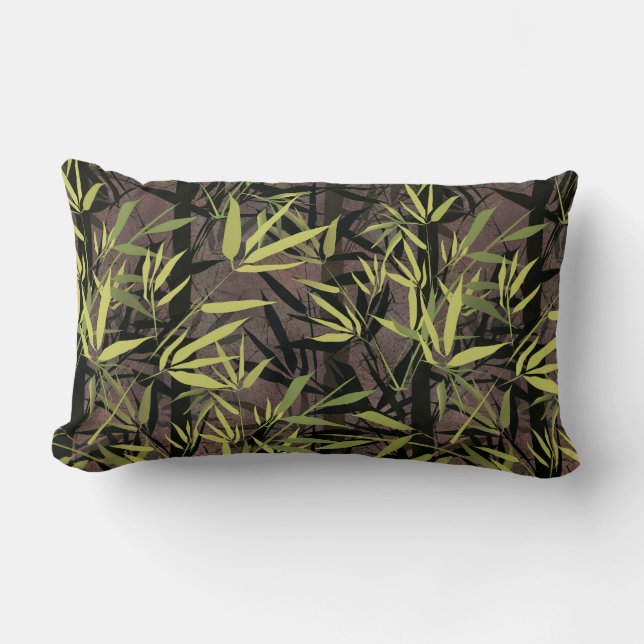 Grunge bamboo-skog. lumbarkudde (Framsida)