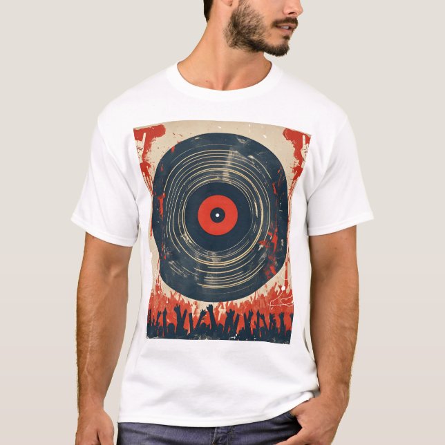 Grunge Band T-Shirt - Retro Punk Sten Stil. (Framsida)