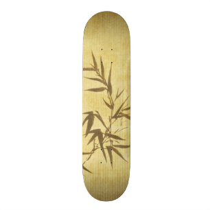 Grunge befläckt bambupappersbakgrund mini skateboard bräda 18,7 cm