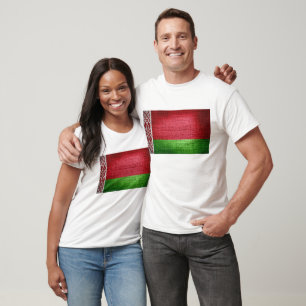 Grunge Belarus Flagga T-shirt