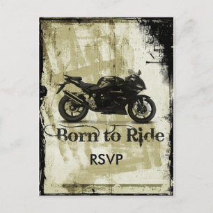 Grunge Biker Bröllop RSVP Inbjudan med Foto