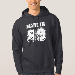 Grunge Birthday Made in 89 Manar Hoodie
