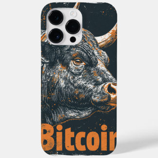 Grunge Bitcoin Bull Blockchain design