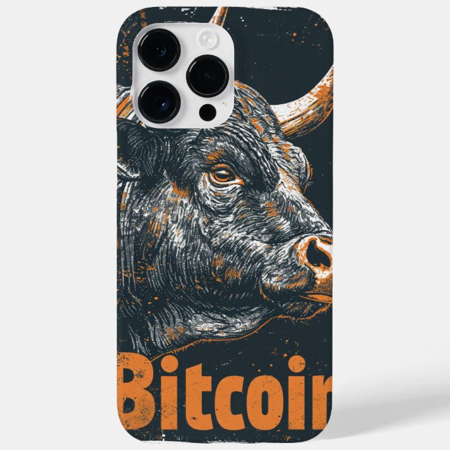 Grunge Bitcoin Bull Blockchain design (Baksida)