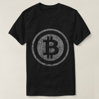 Grunge Bitcoin Crypto Symbol Design T Shirt